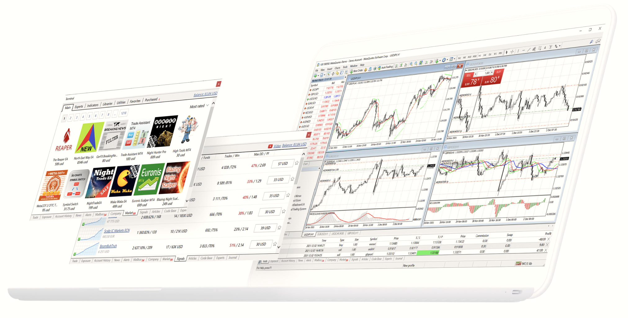 MetaTrader 4 桌面端交易终端展示